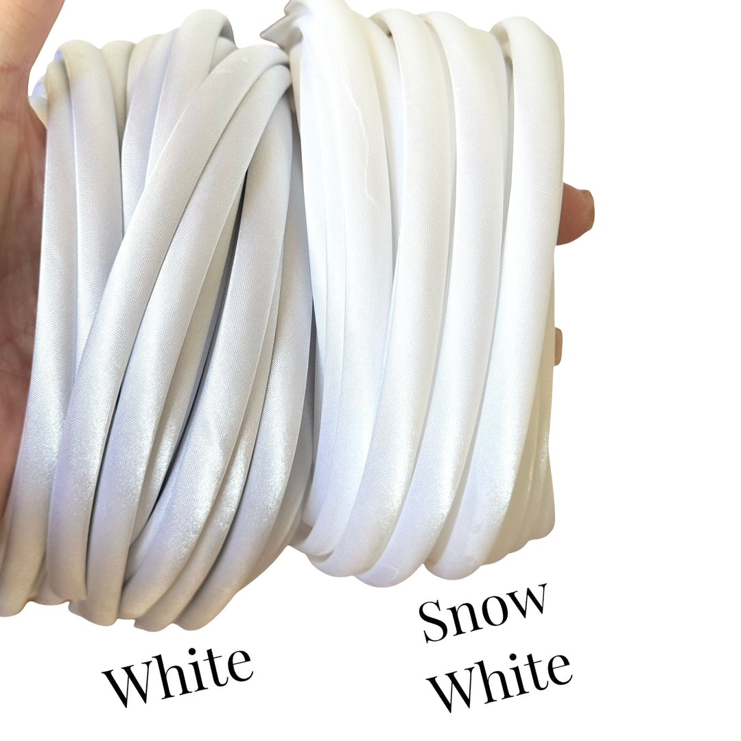10mm Satin Covered Alice Headbands - 34 Colours