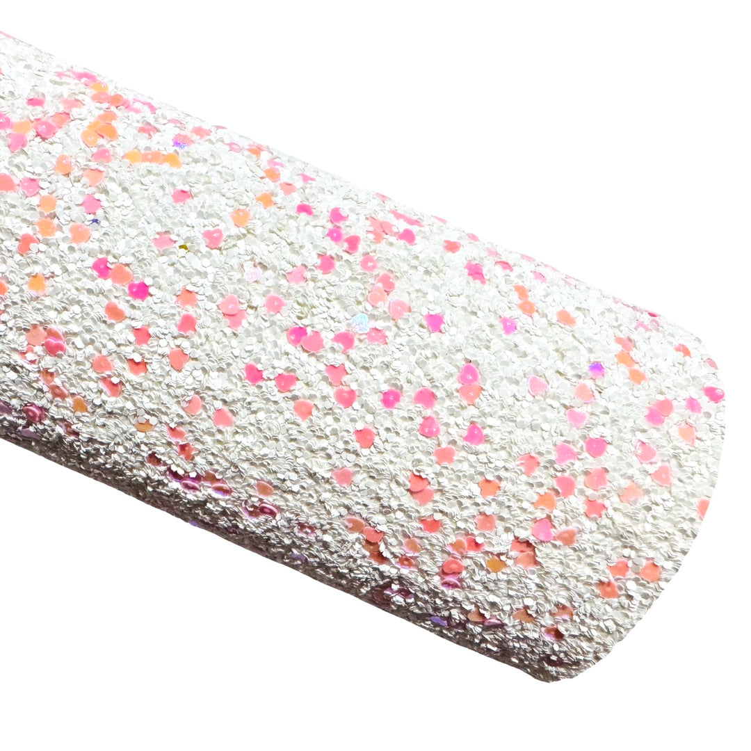 Hearts Confetti Chunky Glitter Leather
