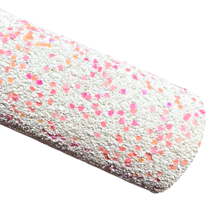 Hearts Confetti Chunky Glitter Leather