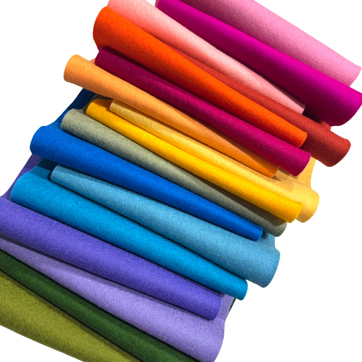 Paquet de feutres de laine mérinos pure arc-en-ciel brillant
