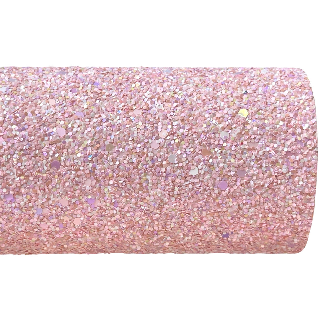 Bridesmaid Pale Pink Chunky Glitter Leather | Available in Rolls | Pink Glitter Leather