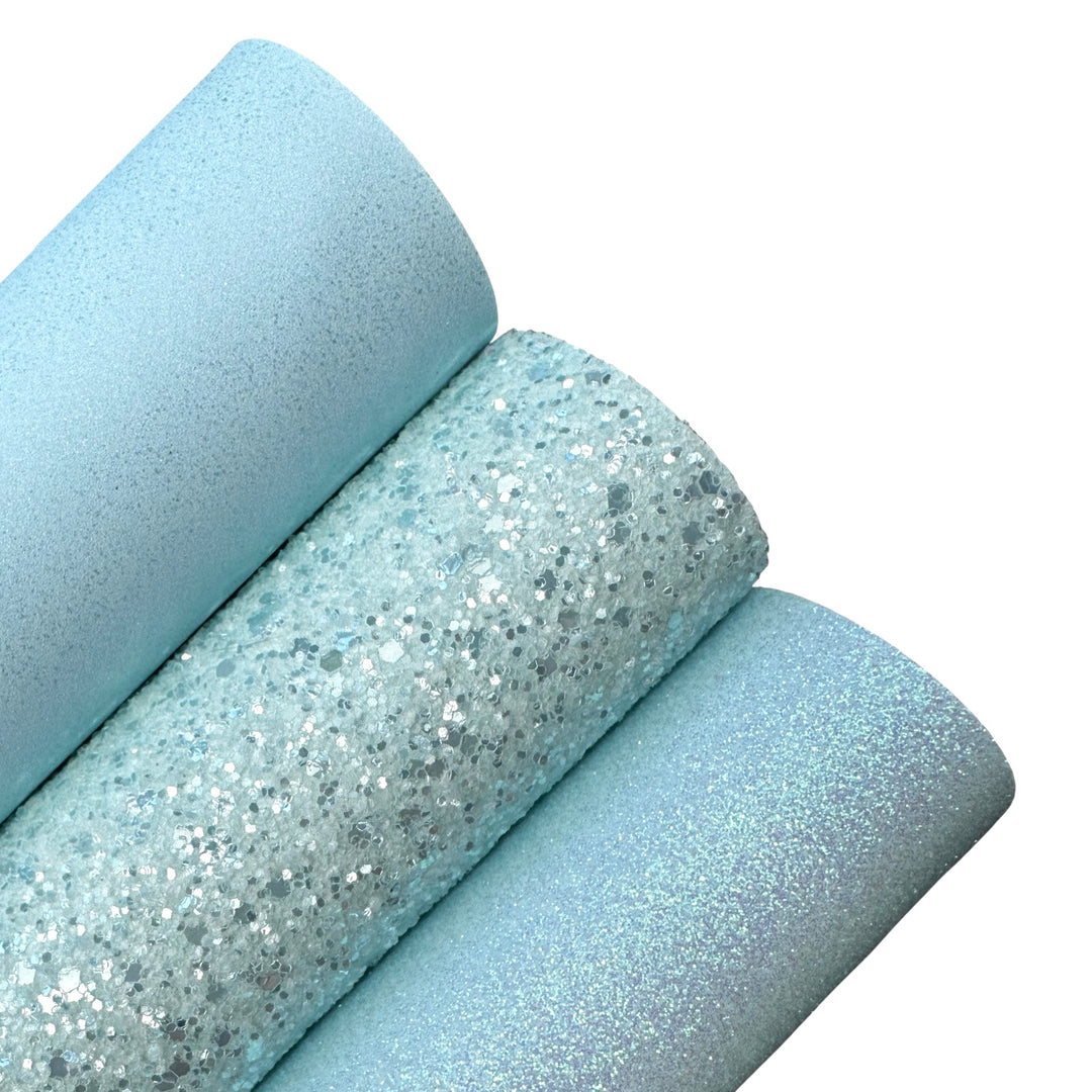 Baby Blue Glitter Suede and Glitters