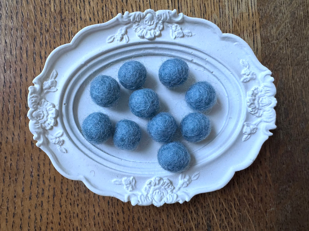 100% Wool Felt Balls 1cm 3/8” ~ Baby Blue