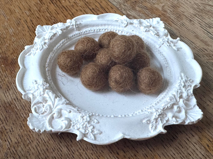 100% Wool Felt Balls 1cm 3/8” ~ Camel