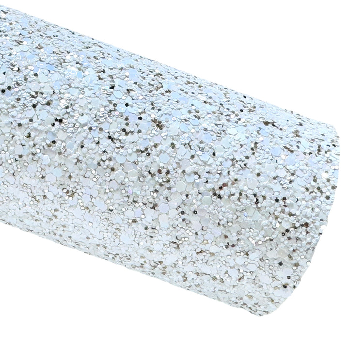 White Magic Chunky Glitter Leather