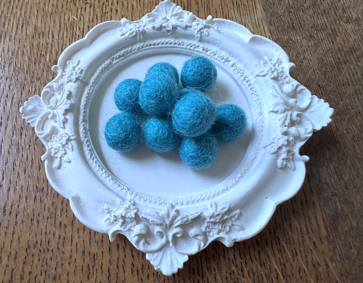 100% Wool Felt Balls 1cm 3/8” ~ Teal