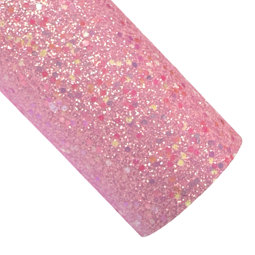 Pink Pastel Kisses Chunky Glitter Leather