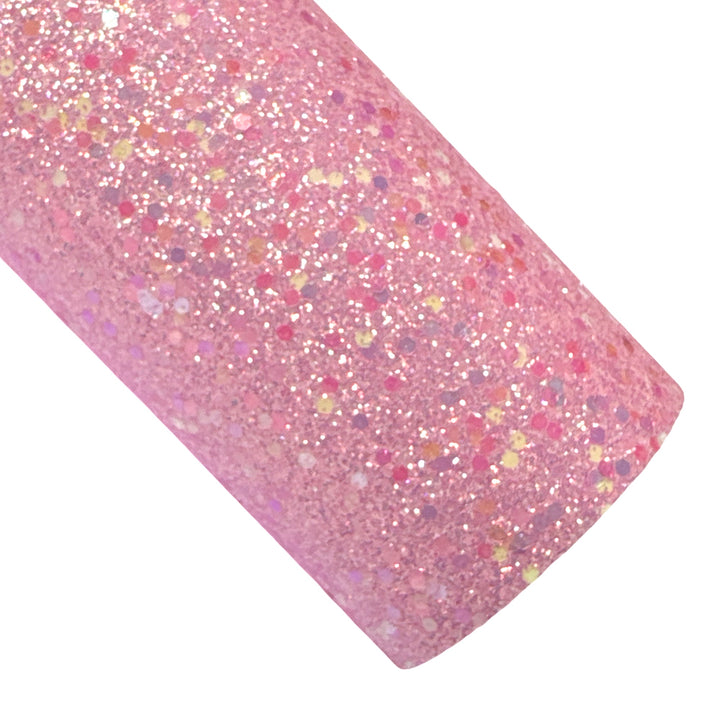 Pink Pastel Kisses Chunky Glitter Leather