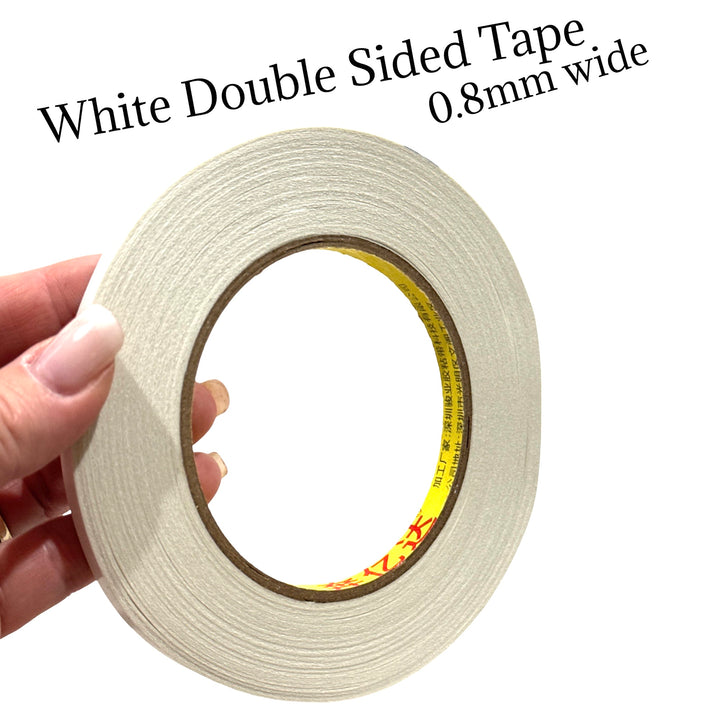 White Double Sided Tape 0.8mm Width 50m