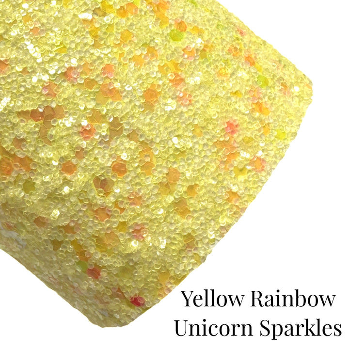 Licorne jaune scintille de grosses paillettes