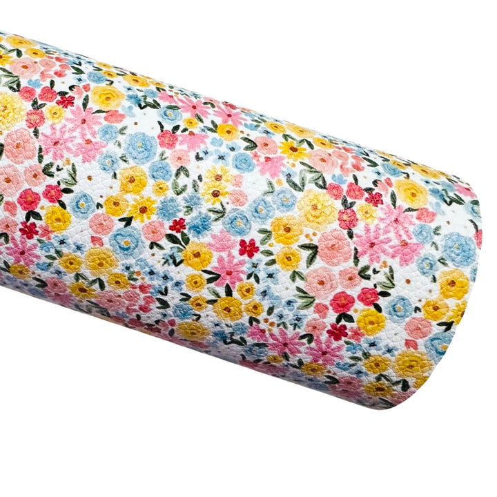 Ditsy Spring Floral Print Faux Leatherette