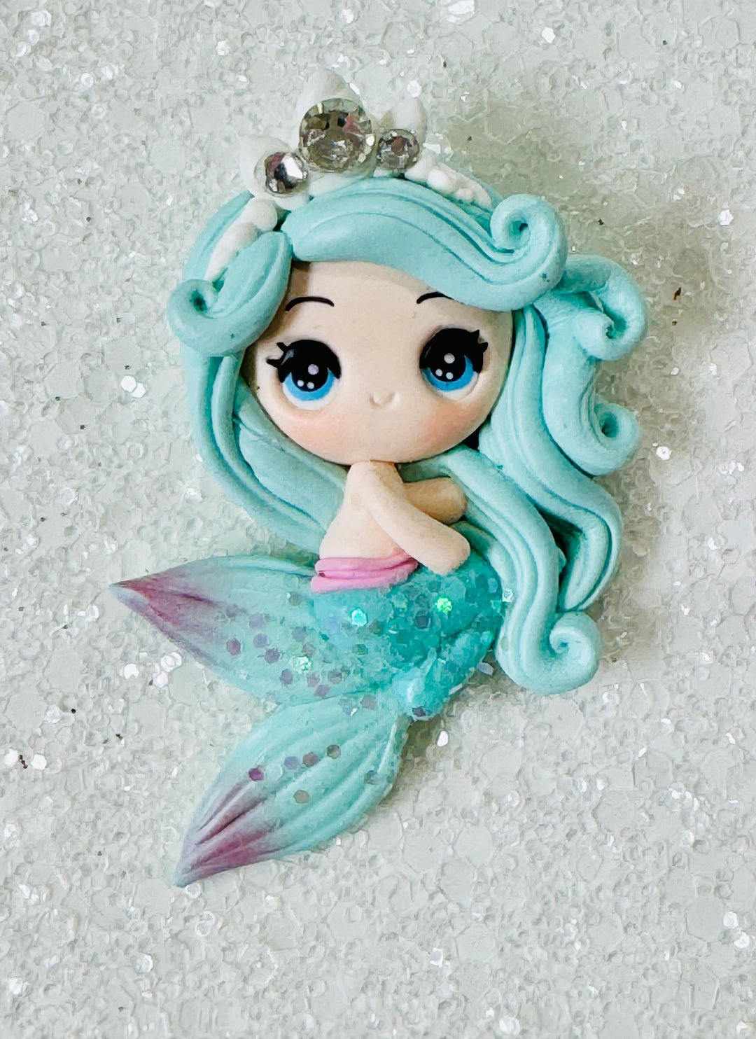 Mint Ombre Mermaid Bow Clay from Temptress Maker