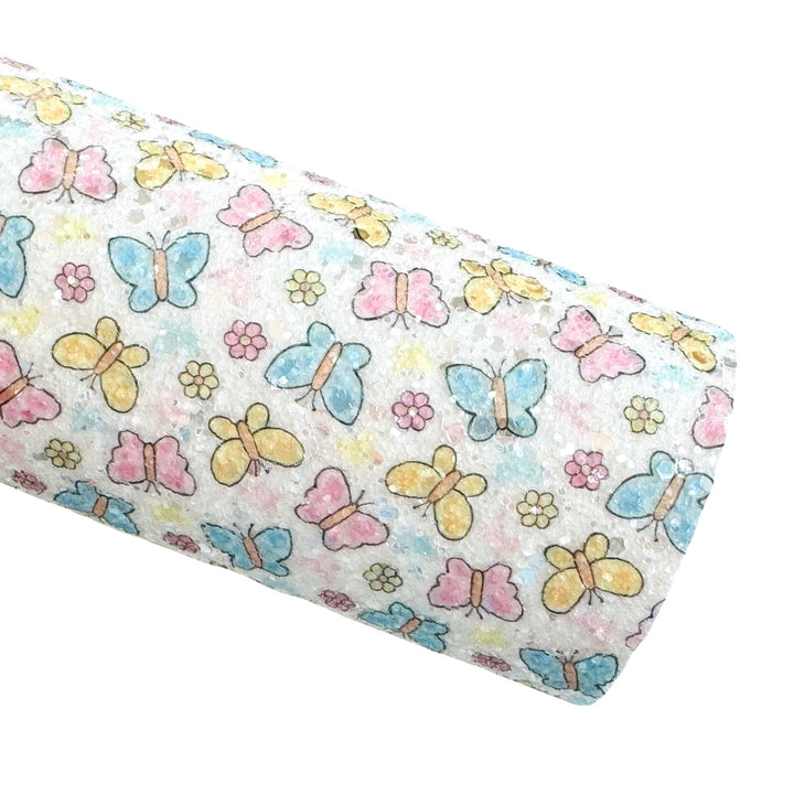 Butterflies Chunky Glitter Leather
