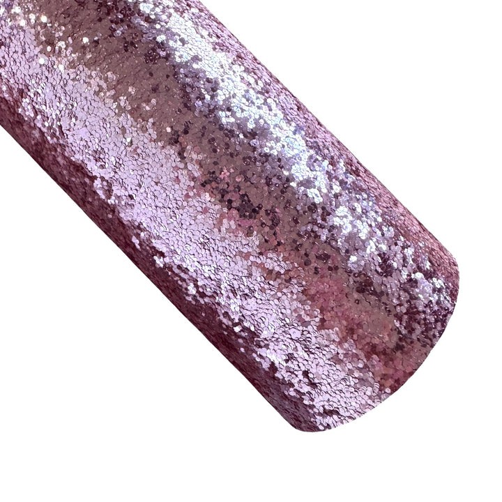 Pink Chunky Glitter Fabric Sheet 0.7mm Thick | Smooth White Rear | Great for Backing | Shoes