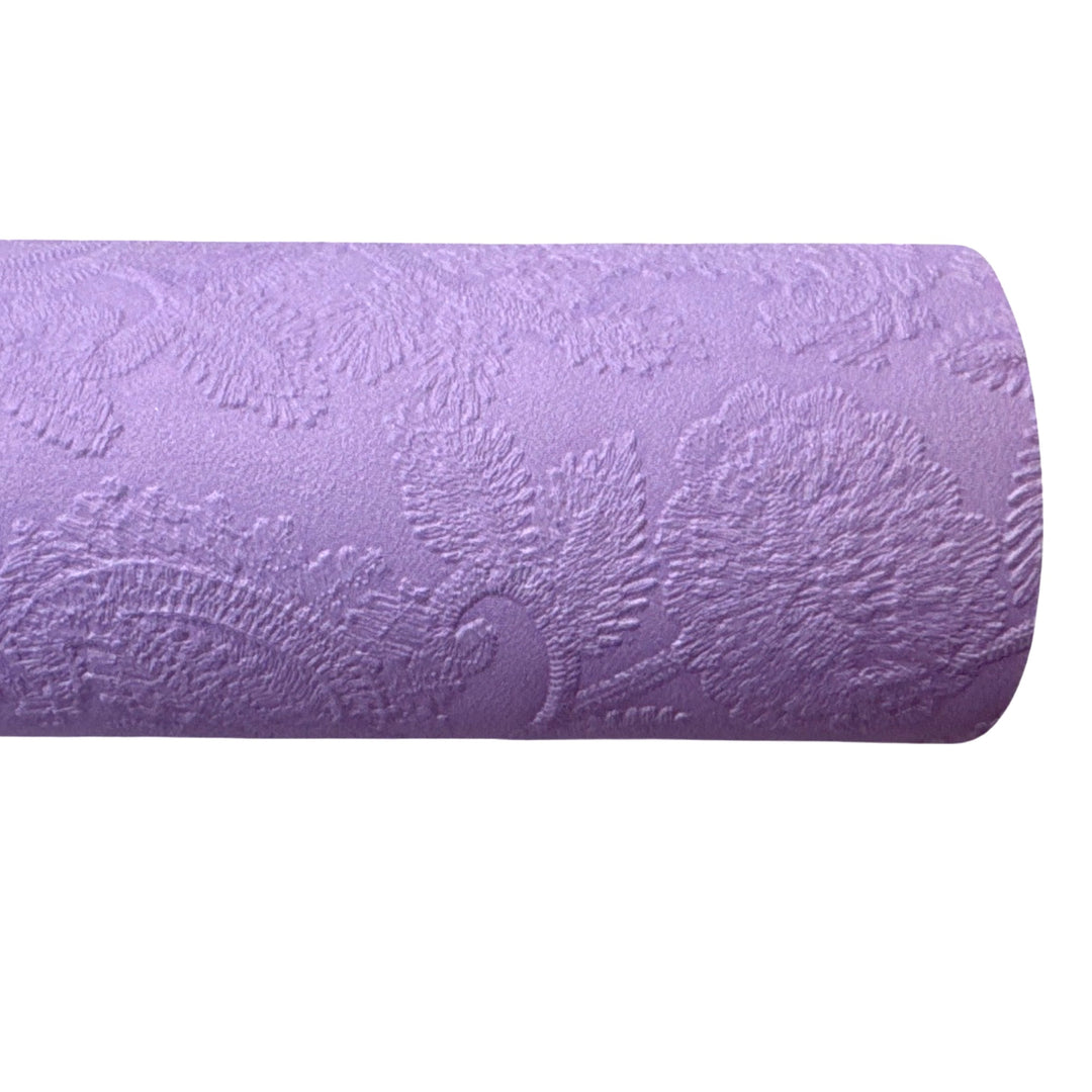 Light Purple Embossed Floral Filigree Leatherette