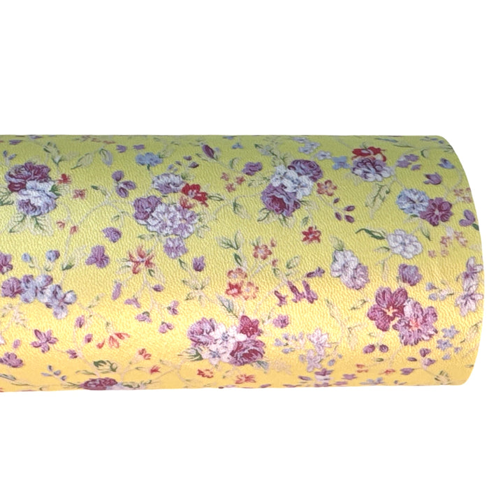 Yellow Floral Pearl Soft Leatherette Floral