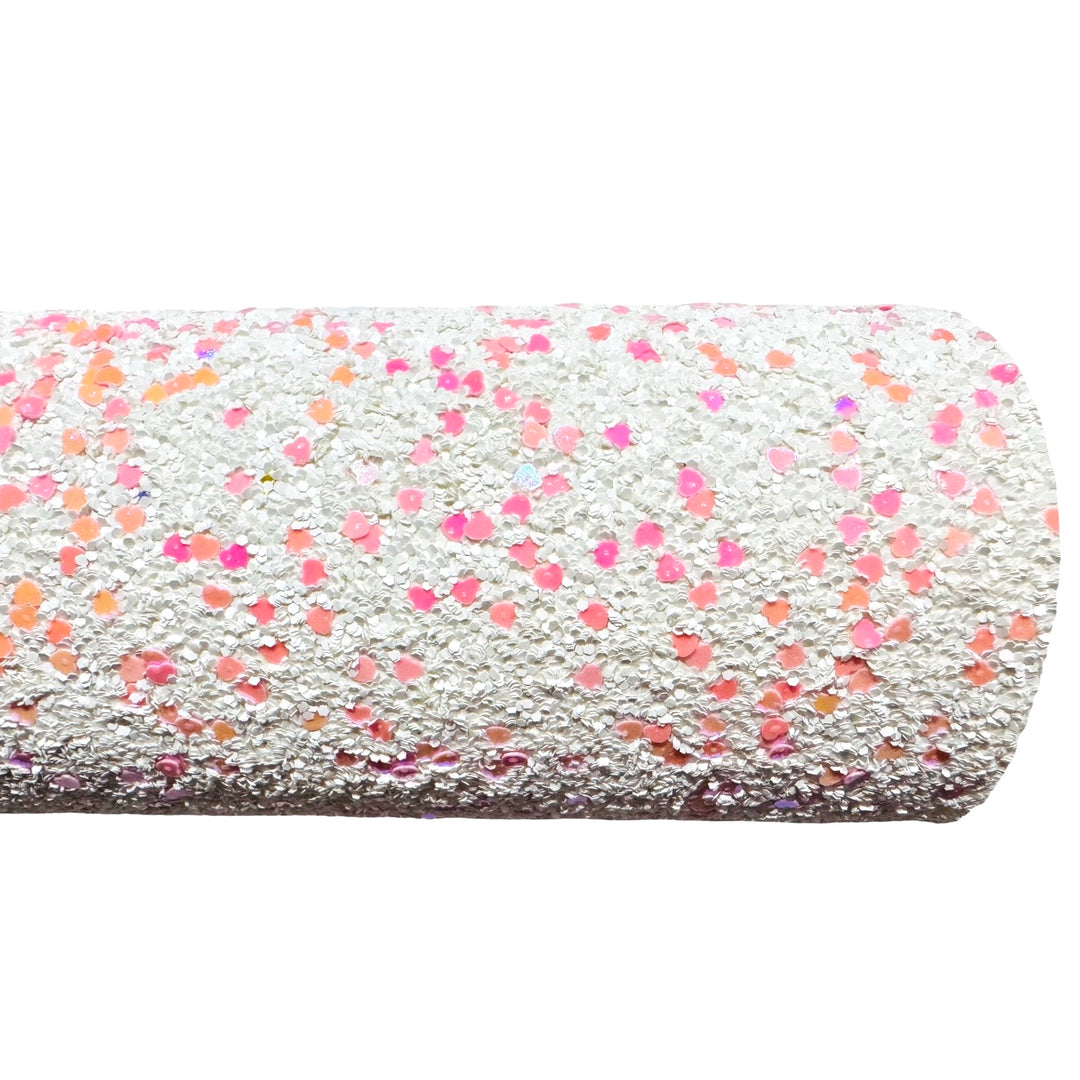 Hearts Confetti Chunky Glitter Leather