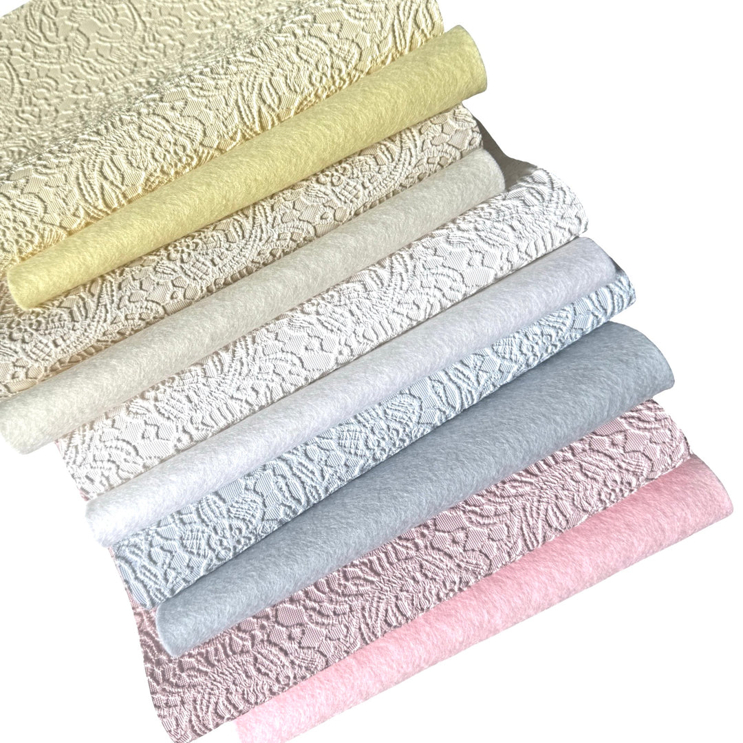Embossed Floral Lace Leatherettes and matching Pure Wool Felts