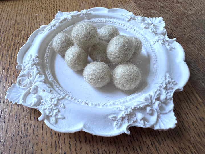 100% Wool Felt Balls 1cm 3/8” ~ Almond