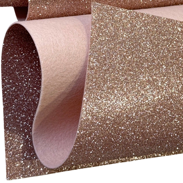 Rose Gold Glitter Pure Wool Felt