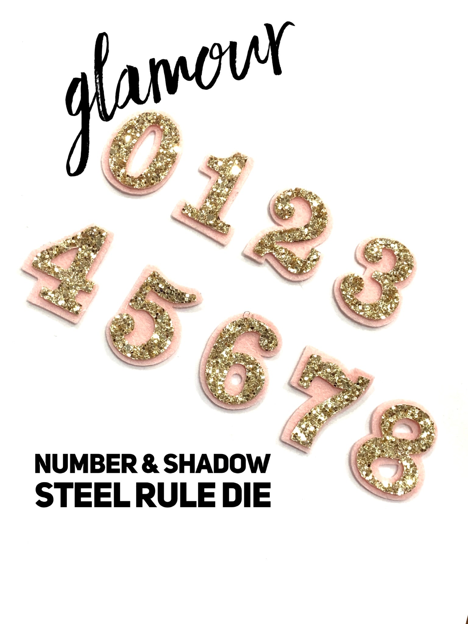 Glamour Numbers with Shadow - Steel Rule Combo Die, for Sizzix Big Sho ...