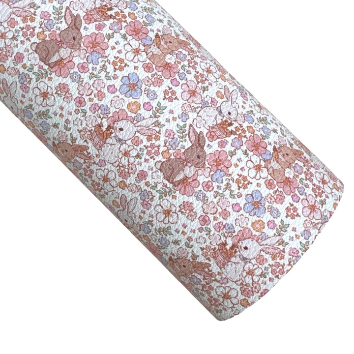 Muse Bloom Floral Bunny Print Faux Leather