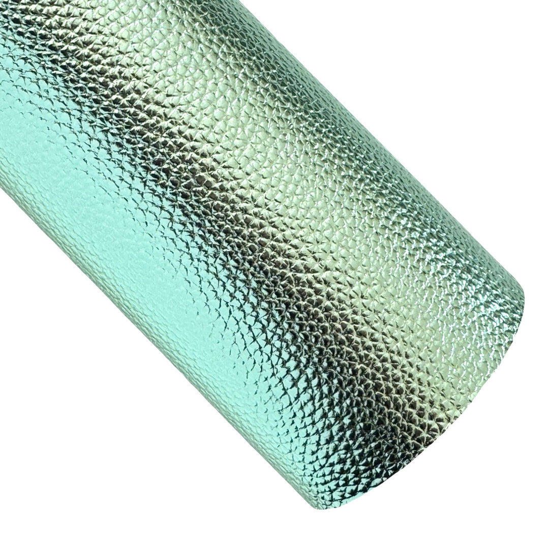 Light Green Metallic Faux Leather