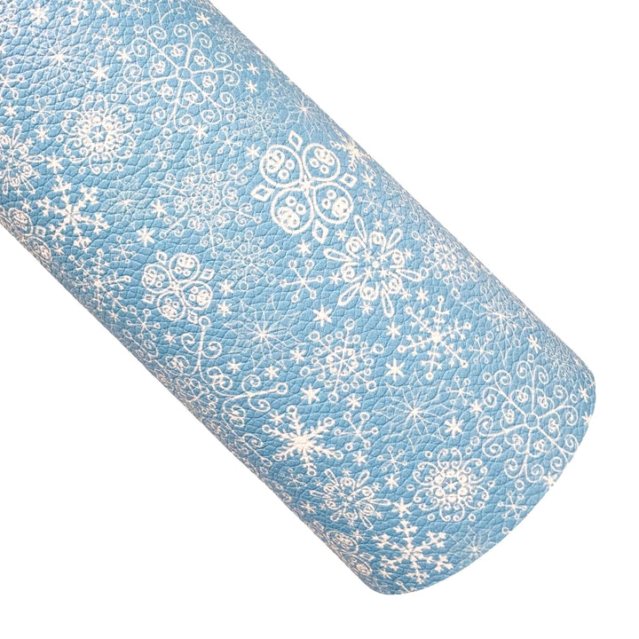 Blue Snowflake Faux Leatherette