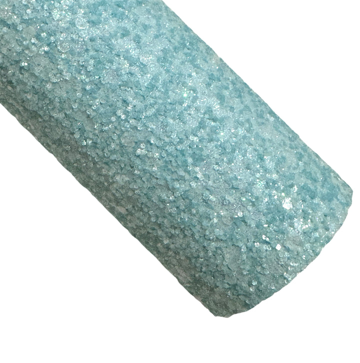 Frosty Crystal Chunky Glitter Leather in Light Blue