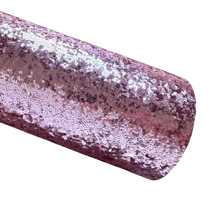 Pink Chunky Glitter Fabric Sheet 0.7mm Thick | Smooth White Rear | Great for Backing | Shoes
