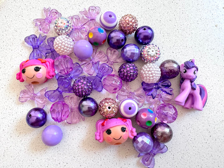 Bulk 45 Pack Purple Mix Beads