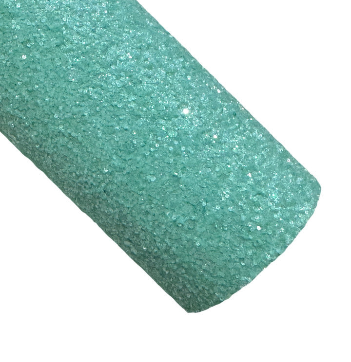 Frosty Crystal Chunky Glitter Leather in Mint