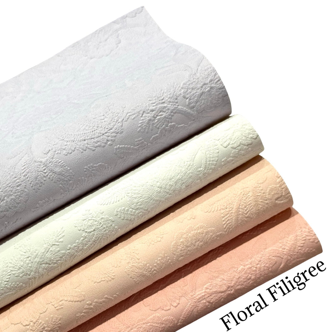 Blush Embossed Floral Filigree Leatherette