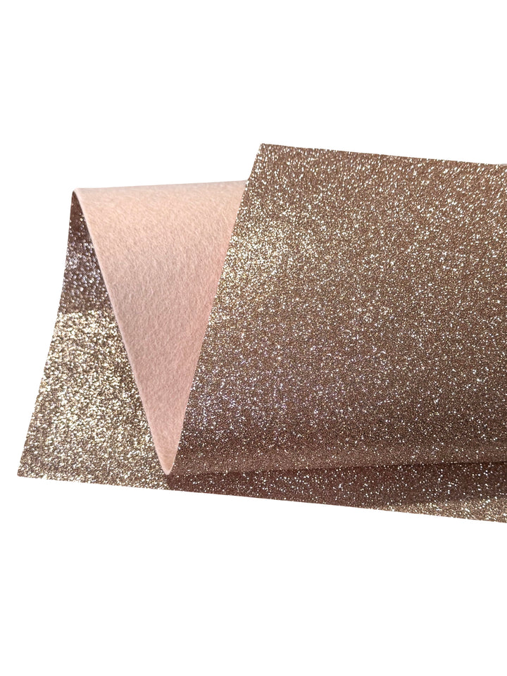 Rose Gold Glitter Pure Wool Felt