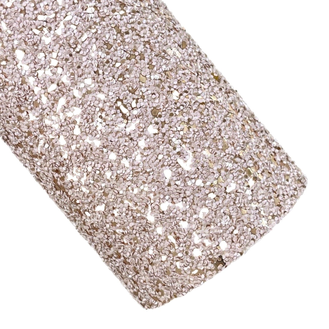 Cashmere Matte Rose Gold Sparkle Chunky Glitter Leather | Available in rolls | Pink Chunky  Glitter