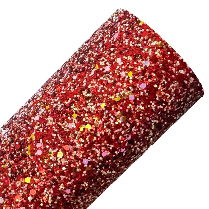 Red Party Chunky Glitter Leather