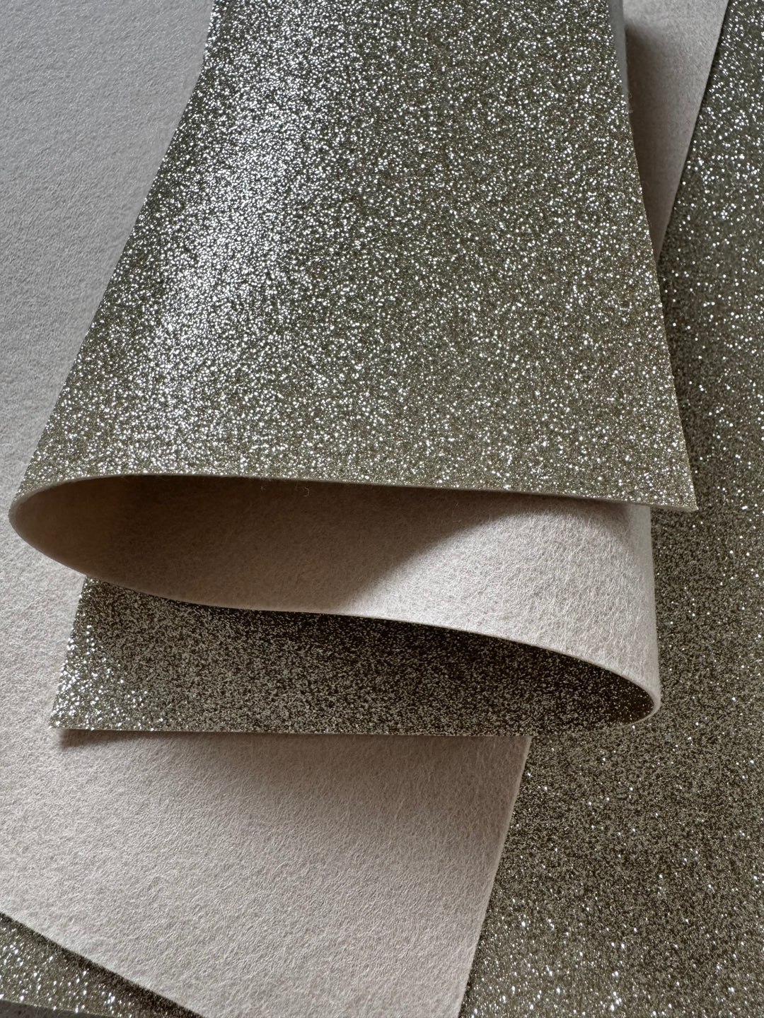 Champagne Glitter Pure Wool Felt