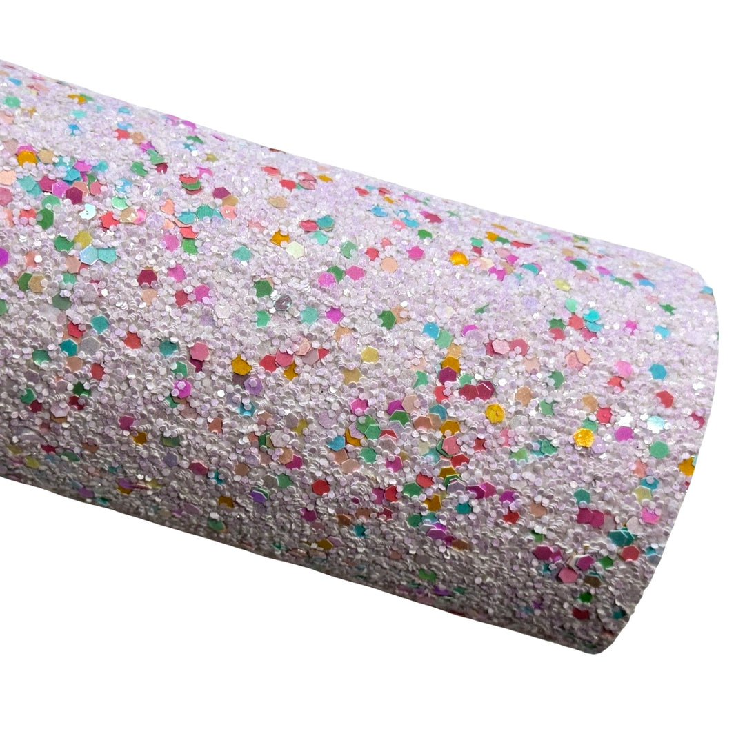 Pale Purple Confetti Premium Chunky Glitter Leather