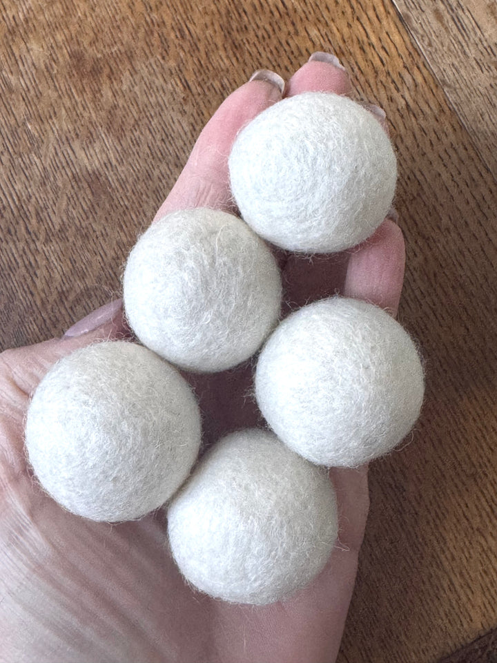100% Wool Felt Balls 3cm 1.2” ~ Ivory Ecru