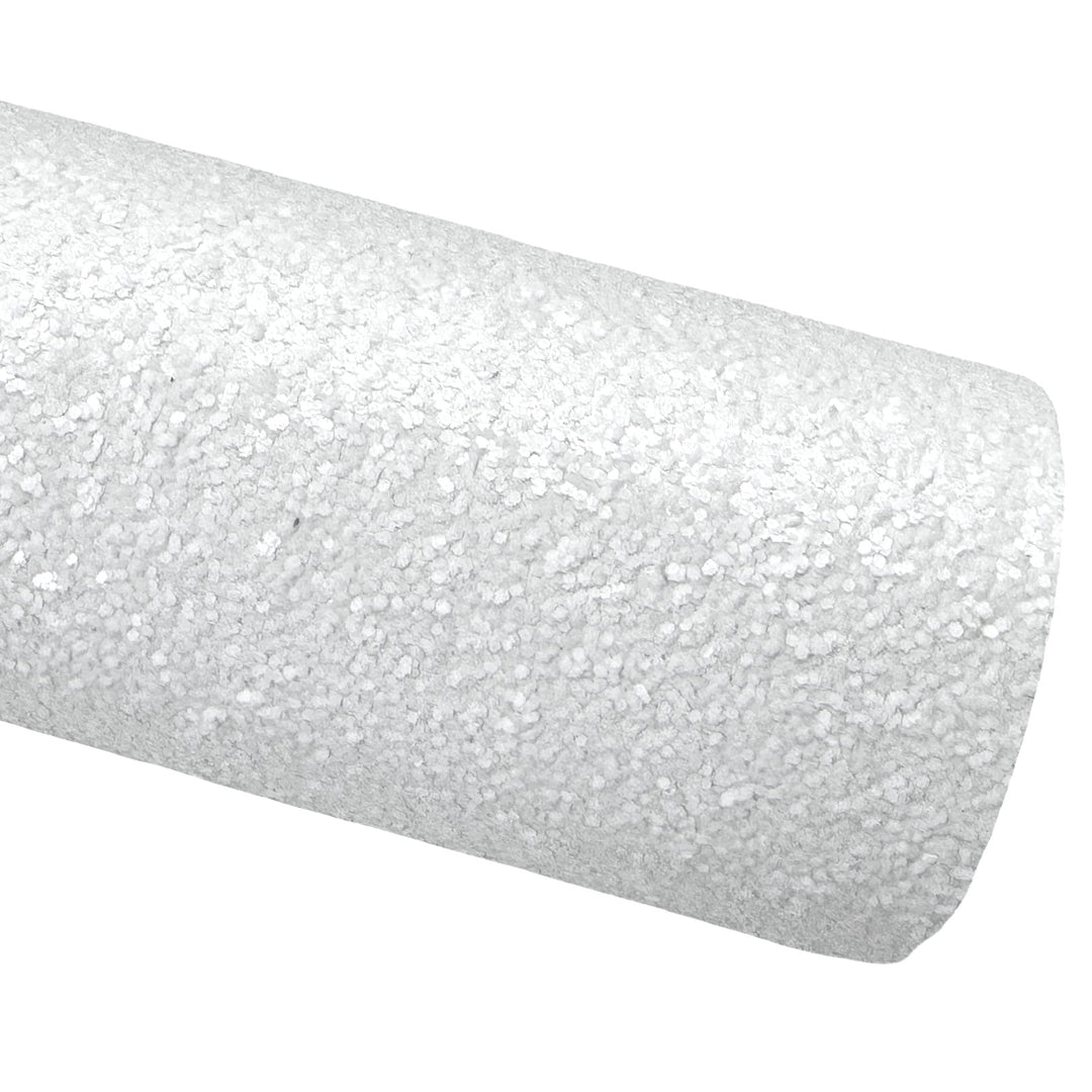 Matte White Chunky Glitter Leather