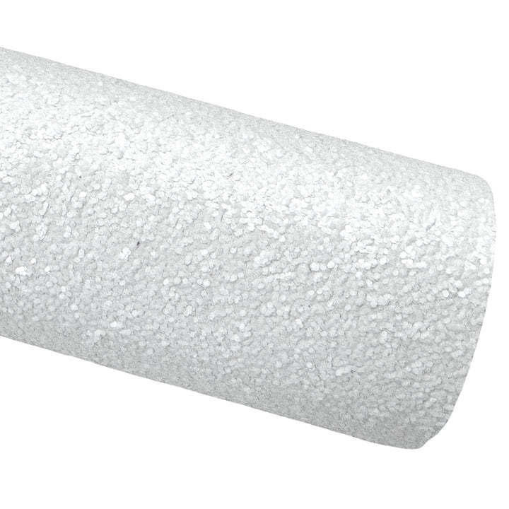 Matte White Chunky Glitter Leather