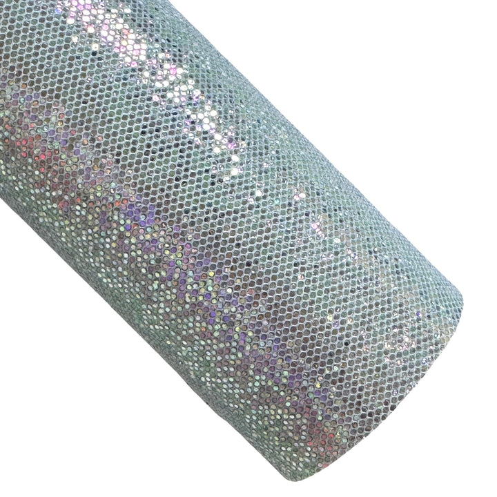 Sage Green Chunky Glitter Fabric