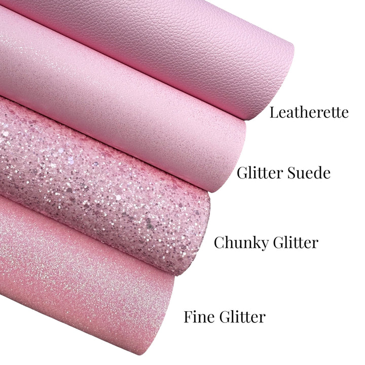 Pretty Pink Leatherette, Suede and Glitters