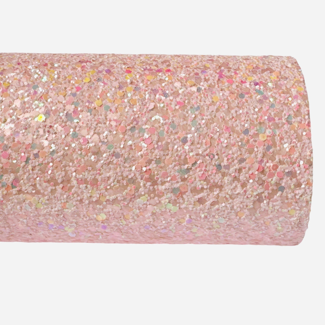 Paillettes épaisses pastel irisées rose pêche - Poussière de fée