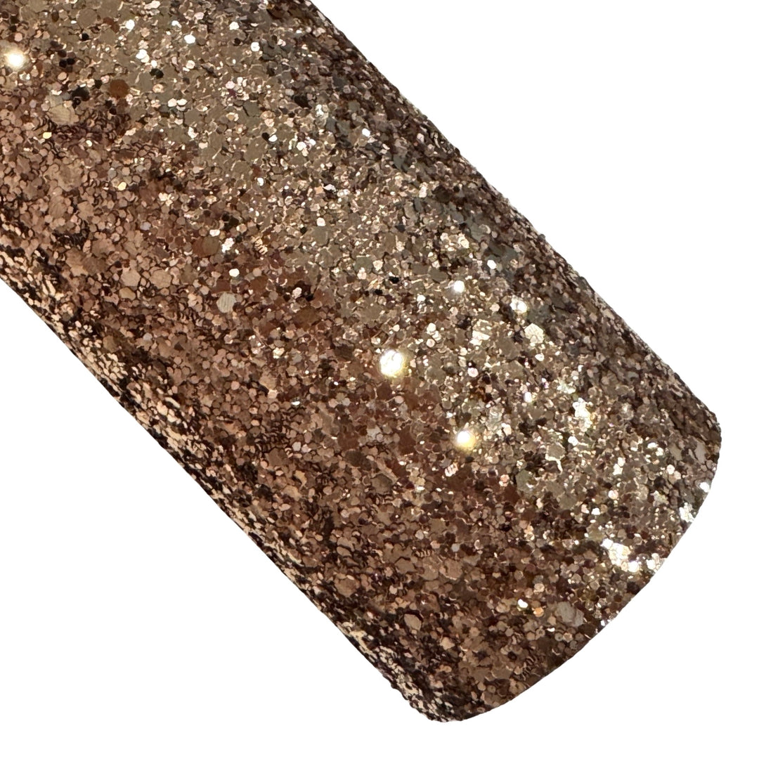 Luxe Rose Gold Chunky Glitter Leatherette