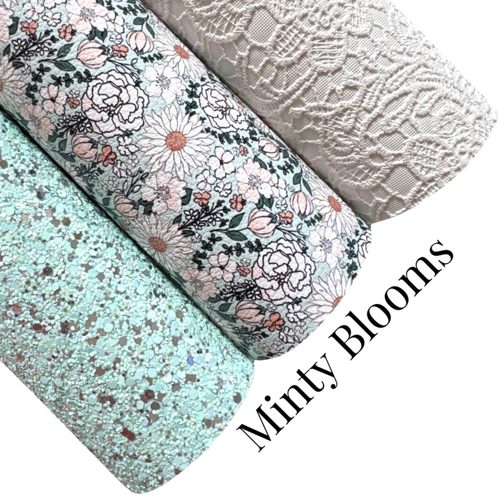 Minty Blooms Glitter Leatherette Bundles