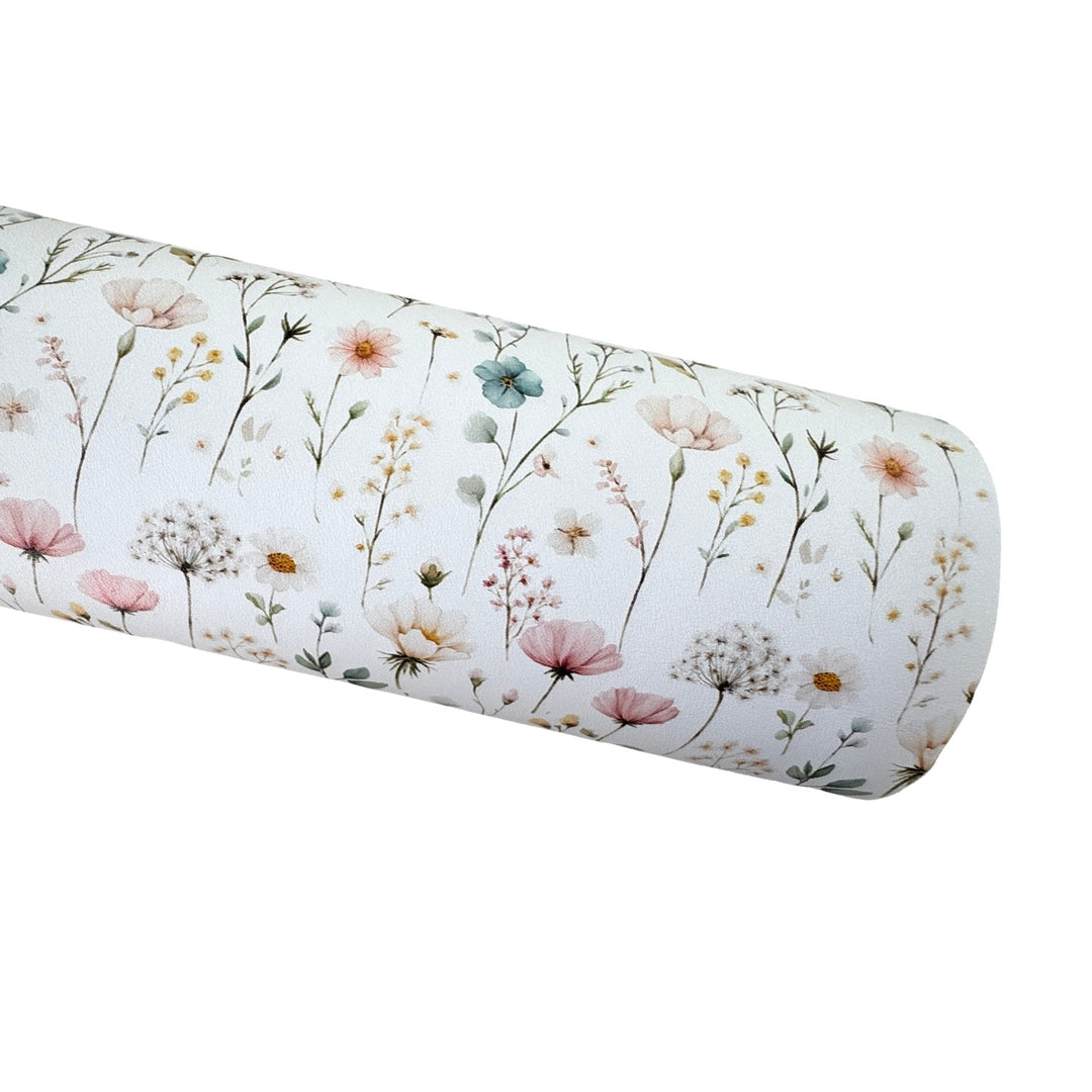 Field Flowers Floral Print Faux Leatherette