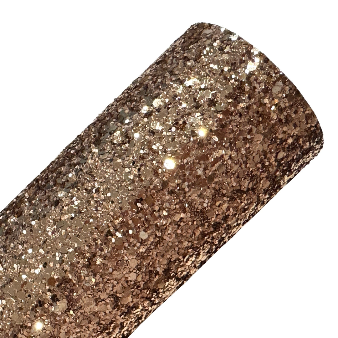 Luxe Rose Gold Chunky Glitter Leatherette