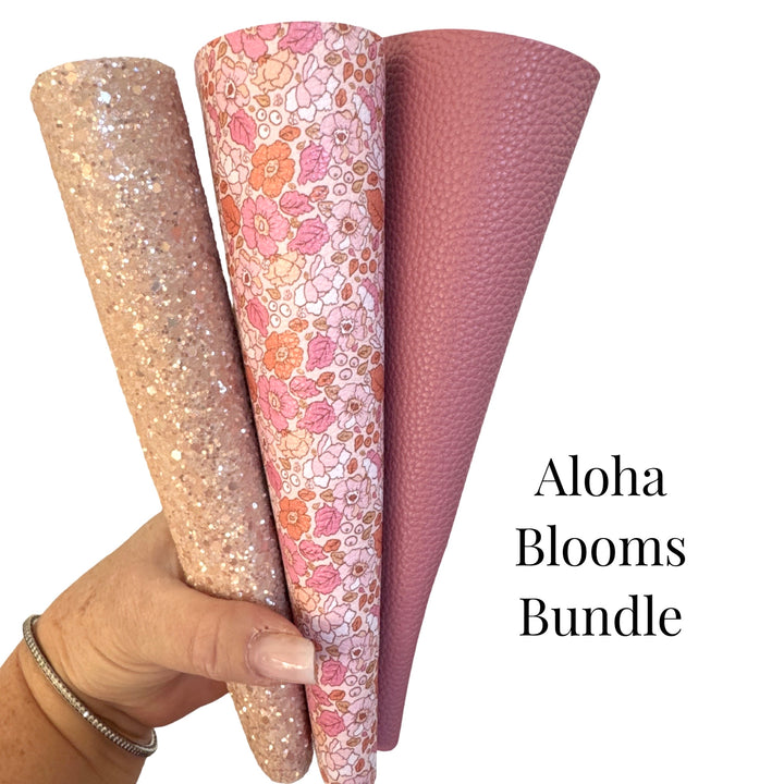 Aloha Blooms Glitter Leatherette Bundle - Muse Bloom Design