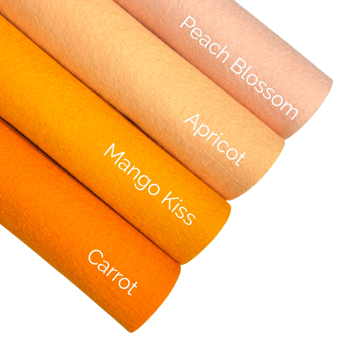 NEW Apricot Pure Wool Merino Wool Felt